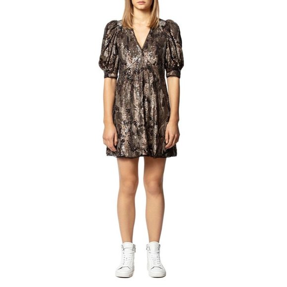 Zadig & Voltaire Sequin Dress in Bronze and Black - Picture 5 of 5